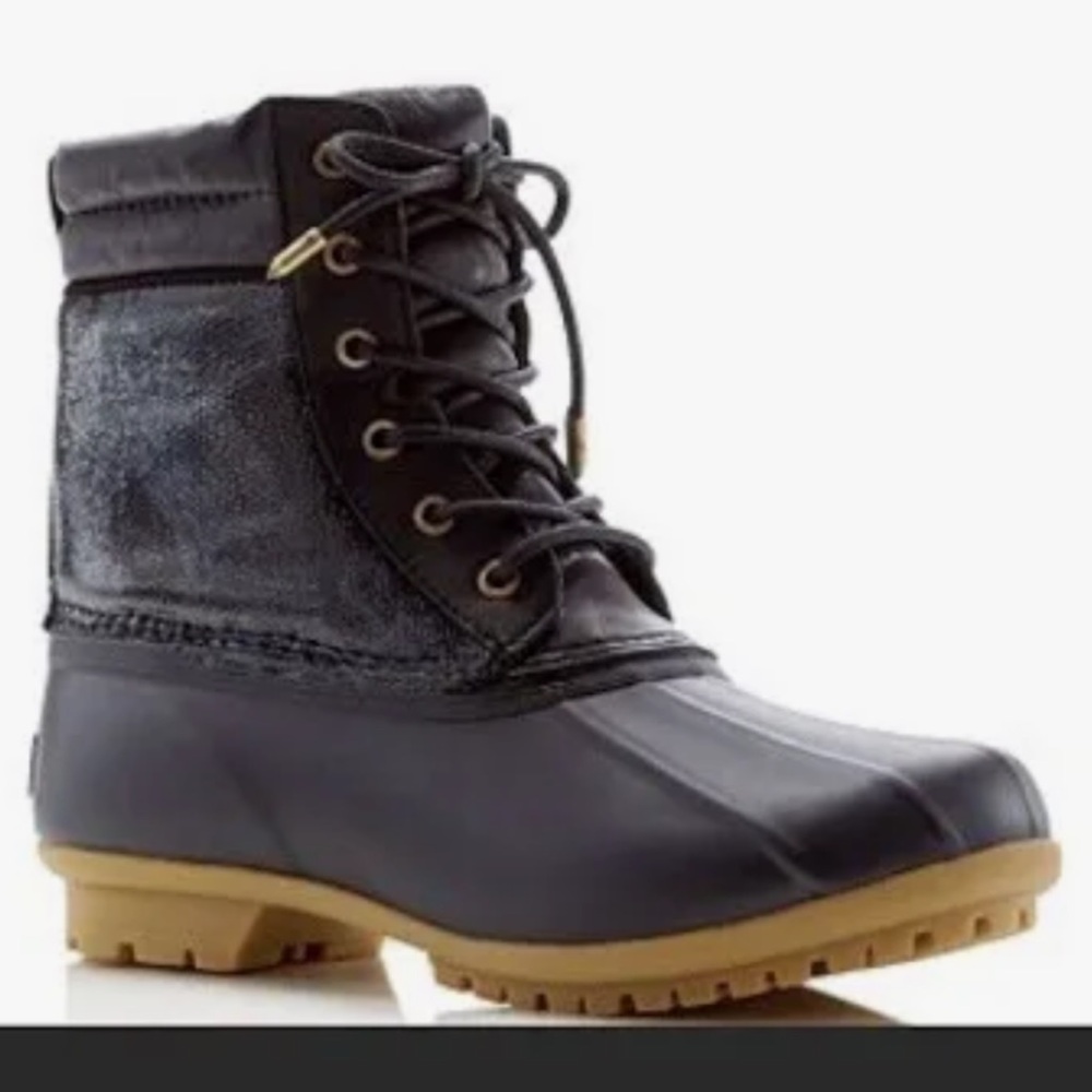 Sam Edelman Black and Tan Winter Boots